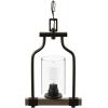 Progress Lighting Barnes Mill Collection 1-Light Clear Seeded Glass Farmhouse Mini-Pendant Light Antique Bronze