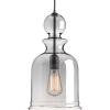Staunton Collection 1-Light Clear Glass Global Pendant Light Brushed Nickel(Black)