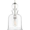 Staunton Collection 1-Light Clear Glass Global Pendant Light Brushed Nickel(Nickel)