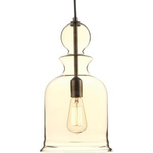 Staunton Collection 1-Light Clear Glass Global Pendant Light Brushed Nickel(Bronze)