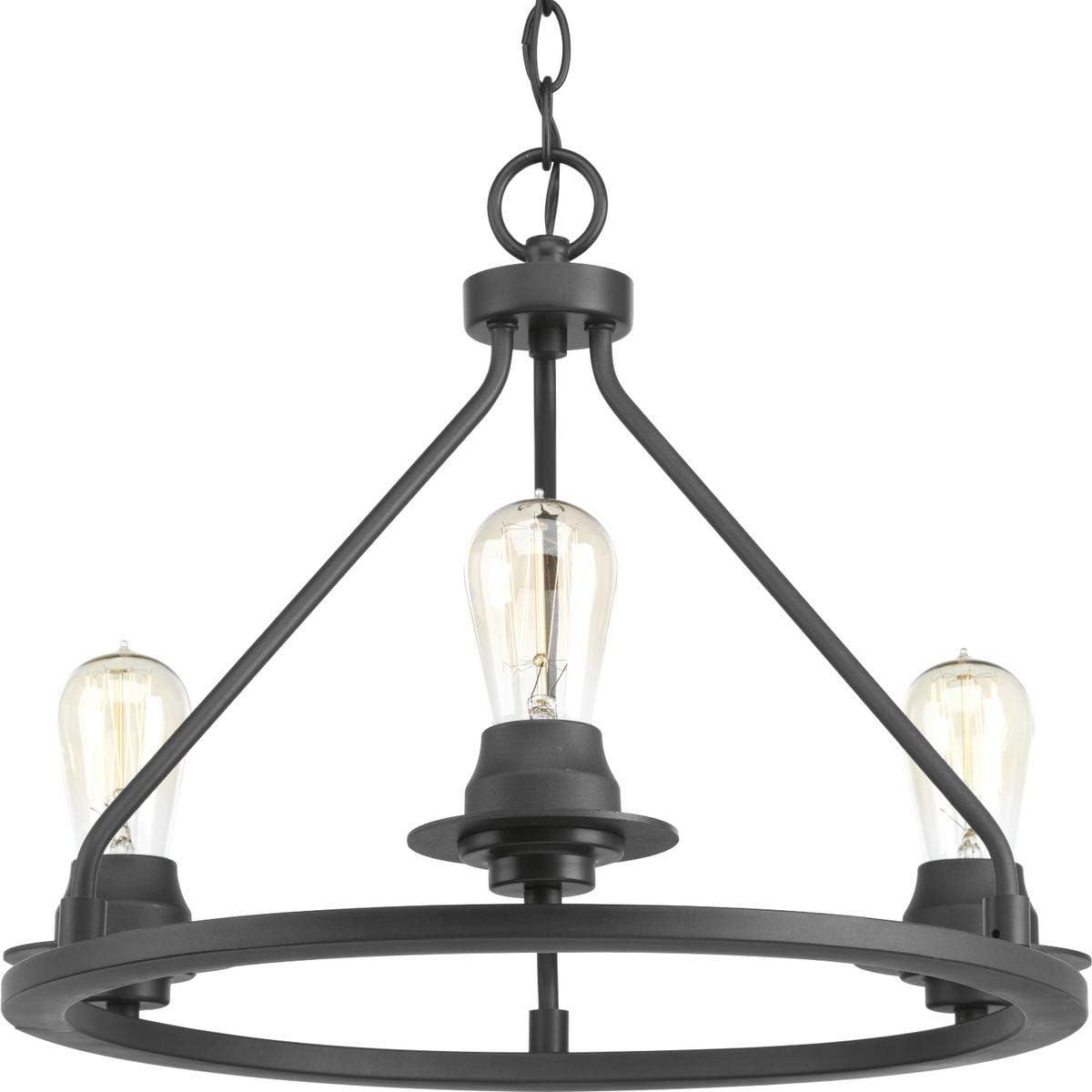image:imageProgress Lighting Debut Collection 3Light Farmhouse Chandelier Light Brushed NickelBlack