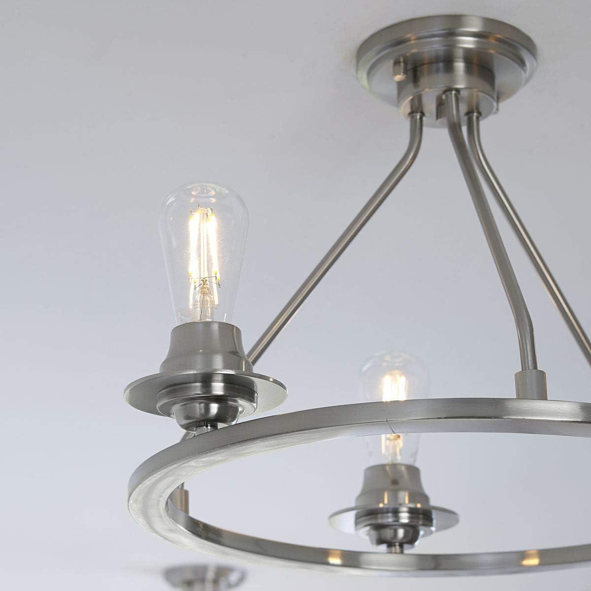 image:imageProgress Lighting Debut Collection 3Light Farmhouse Chandelier Light Brushed NickelNickel