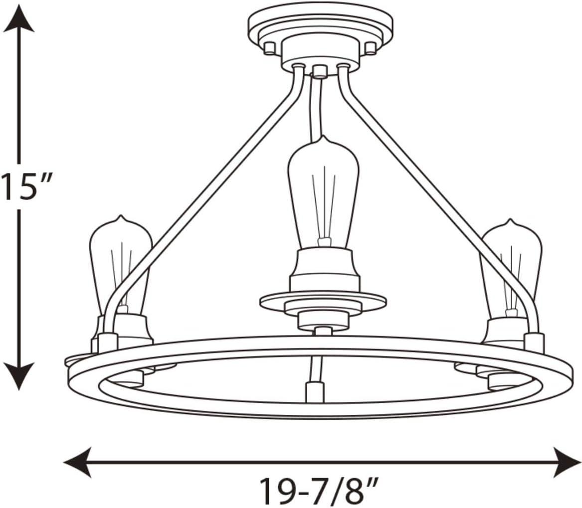 image:imageProgress Lighting Debut Collection 3Light Farmhouse Chandelier Light Brushed NickelNickel