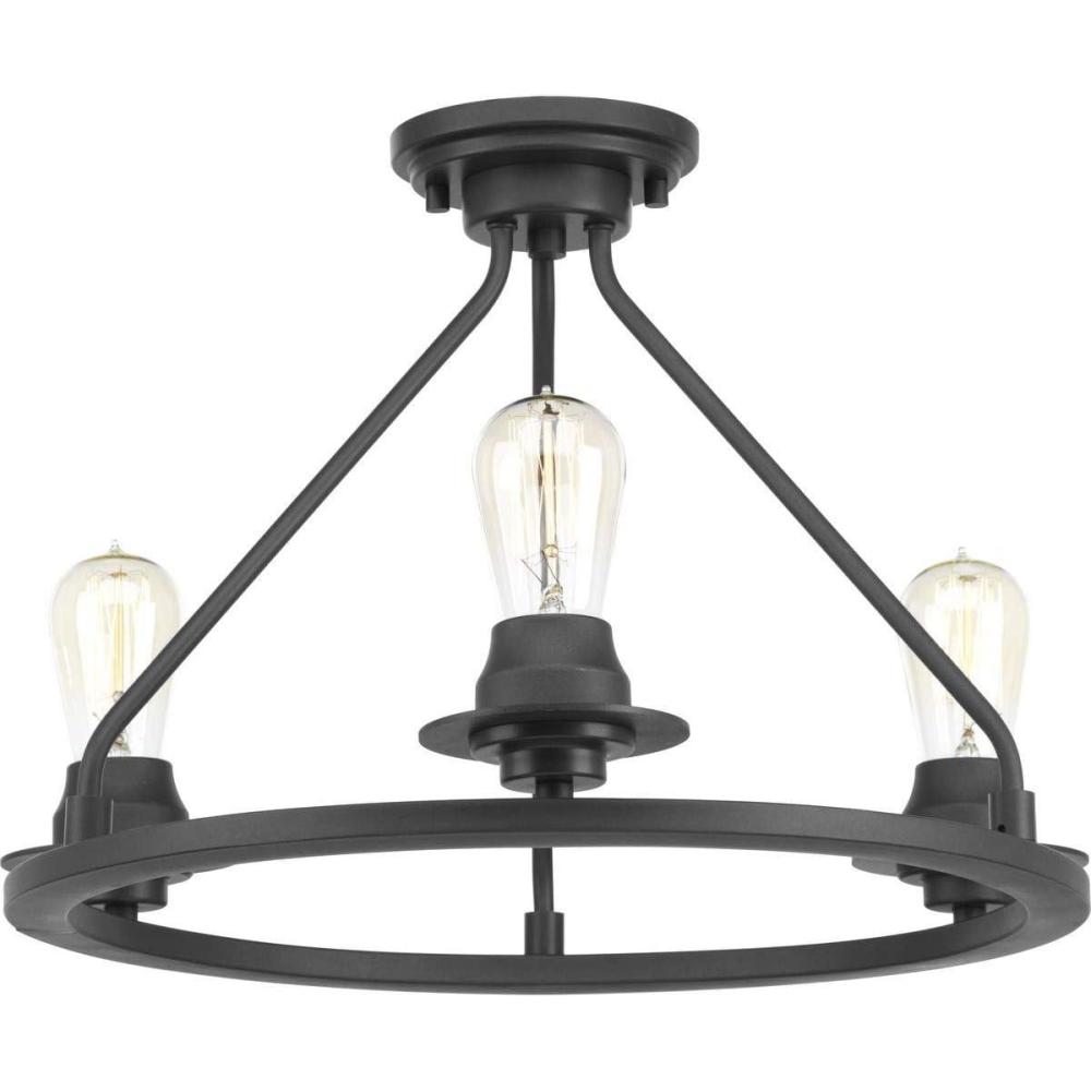 image:imageProgress Lighting Debut Collection 3Light Farmhouse Chandelier Light Brushed NickelBlack