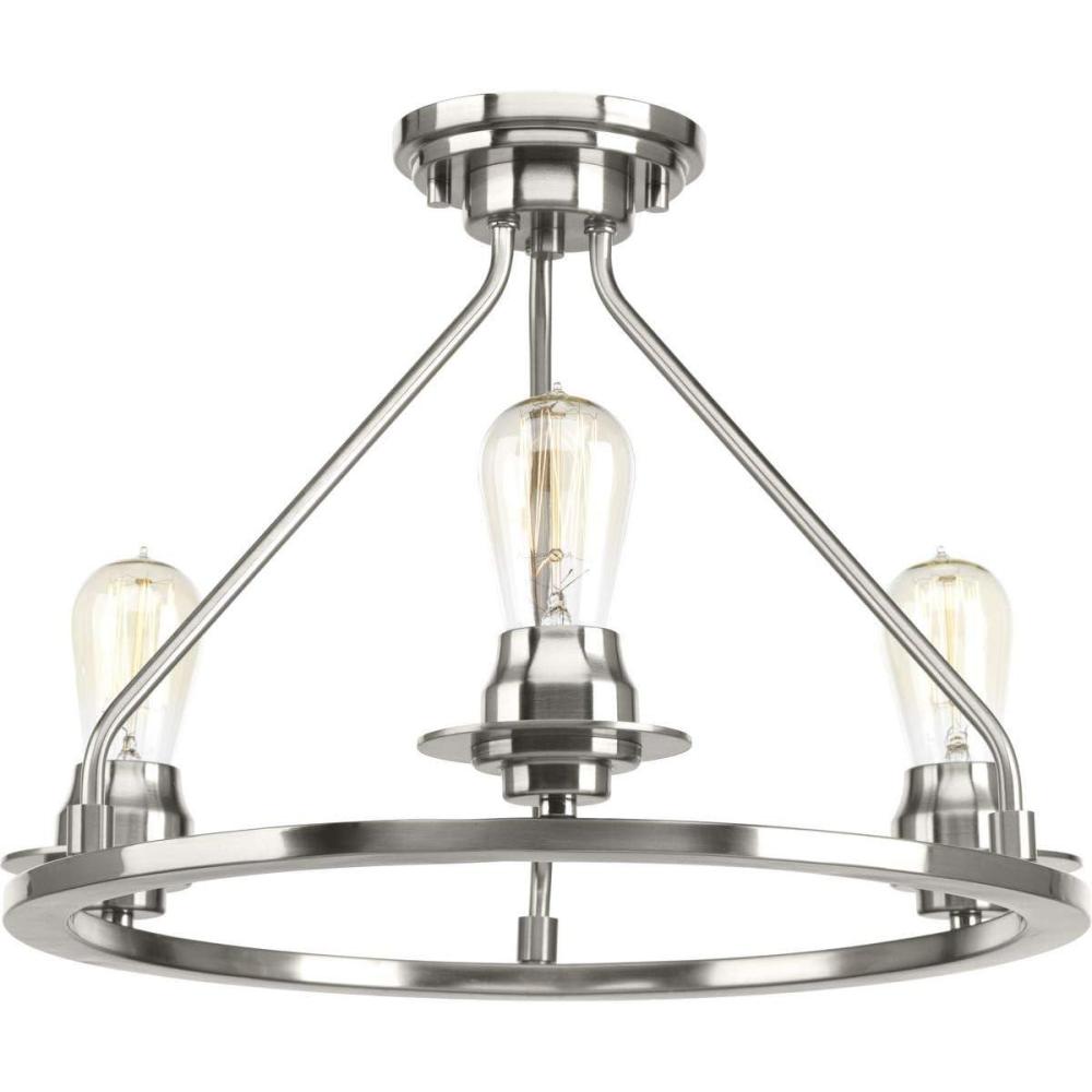 image:imageProgress Lighting Debut Collection 3Light Farmhouse Chandelier Light Brushed NickelNickel