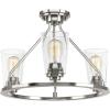 Progress Lighting Debut Collection 3-Light Farmhouse Chandelier Light Brushed Nickel(Nickel)