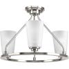 Progress Lighting Debut Collection 3-Light Farmhouse Chandelier Light Brushed Nickel(Nickel)