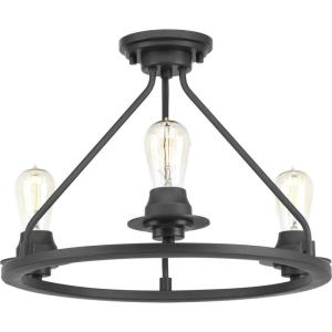 Progress Lighting Debut Collection 3-Light Farmhouse Chandelier Light Brushed Nickel(Black)