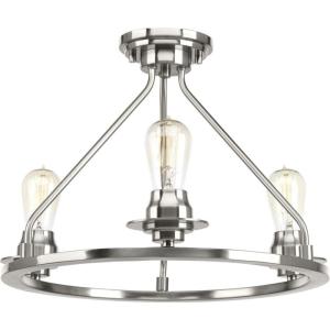 Progress Lighting Debut Collection 3-Light Farmhouse Chandelier Light Brushed Nickel(Nickel)