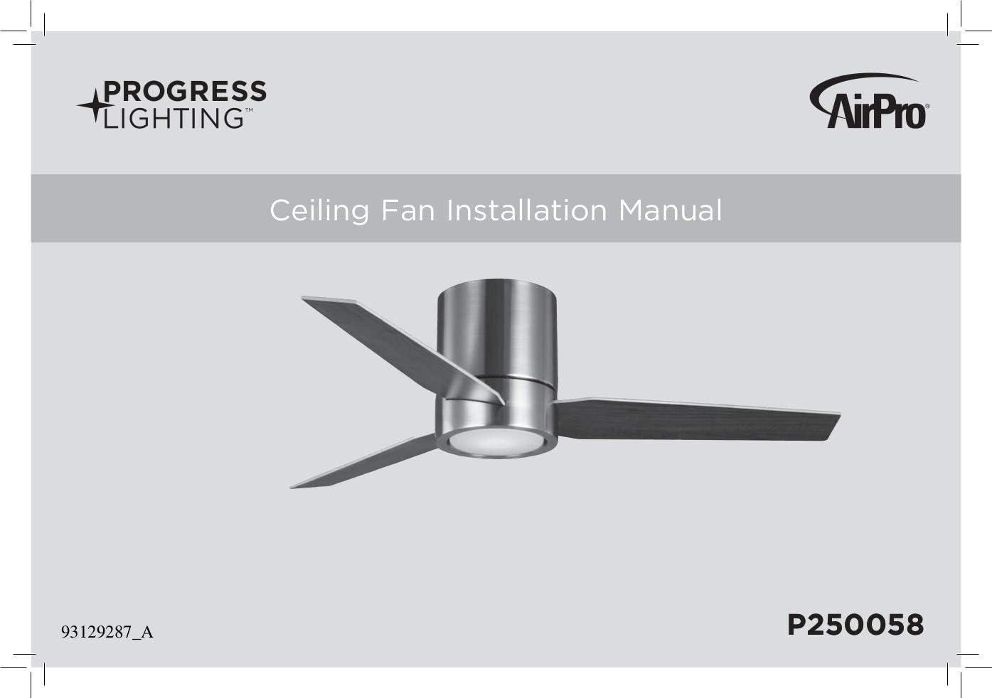 image:imageProgress Lighting Braden Collection 44Inch Reversible WhiteNatural Cherry 3Blade Matte White LED MidCentury Modern Indoor Hugger Ceiling FanWhite