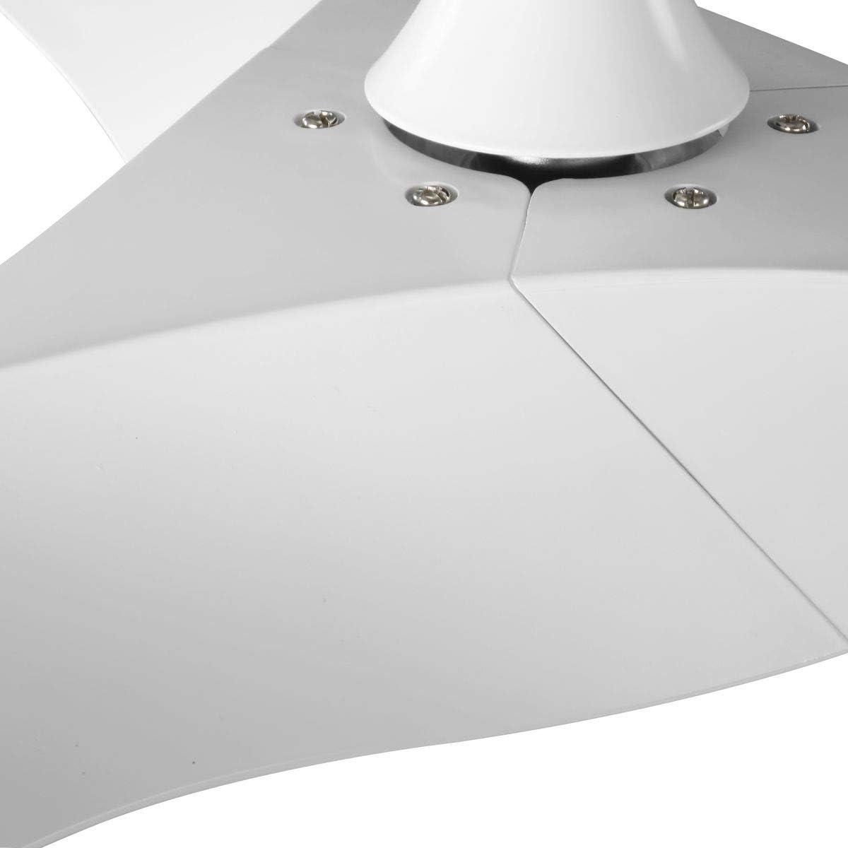 image:imageProgress Lighting Ryne Collection 52Inch 3Blade Woodgrain LED DC Motor Transitional IndoorOutdoor Ceiling Fan BrownWhite