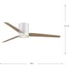 Progress Lighting Braden Collection 44-Inch Reversible White/Natural Cherry 3-Blade Matte White LED Mid-Century Modern Indoor Hugger Ceiling Fan(Chrome)