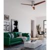 Progress Lighting Braden Collection 44-Inch Reversible White/Natural Cherry 3-Blade Matte White LED Mid-Century Modern Indoor Hugger Ceiling Fan(Chrome)