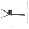 Progress Lighting Braden Collection 44-Inch Reversible White/Natural Cherry 3-Blade Matte White LED Mid-Century Modern Indoor Hugger Ceiling Fan(Chrome)