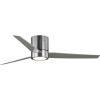 Progress Lighting Braden Collection 44-Inch Reversible White/Natural Cherry 3-Blade Matte White LED Mid-Century Modern Indoor Hugger Ceiling Fan(Nickel)