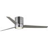 Progress Lighting Braden Collection 44-Inch Reversible White/Natural Cherry 3-Blade Matte White LED Mid-Century Modern Indoor Hugger Ceiling Fan(Nickel)