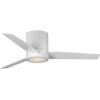 Progress Lighting Braden Collection 44-Inch Reversible White/Natural Cherry 3-Blade Matte White LED Mid-Century Modern Indoor Hugger Ceiling Fan(White)