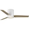 Progress Lighting Braden Collection 44-Inch Reversible White/Natural Cherry 3-Blade Matte White LED Mid-Century Modern Indoor Hugger Ceiling Fan(White)
