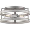 Progress Lighting Gulliver Collection 2-Light Whitewashed Farmhouse Flush Mount Ceiling Light, Galvanized, 6.50×14.37×14.37(Galvanized)