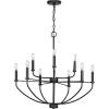 Progress Lighting Leyden Collection 5-Light Matte Black Farmhouse Chandelier Light, 20.00×22.38×22.38(Black)