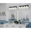 Progress Lighting Merry Collection 3-Light Etched Glass Brushed Nickel Transitional Bath Vanity Light(Black)