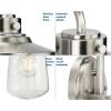 Tremont Collection 1-Light Clear Seeded Glass Stainless Steel Industrial Outdoor Medium Wall Lantern Light(Nickel)