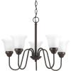 Progress Lighting Classic Collection 5-Light Etched Glass Traditional Chandelier Light Brushed Nickel(Antique Bronze)
