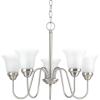 Progress Lighting Classic Collection 5-Light Etched Glass Traditional Chandelier Light Brushed Nickel(Nickel)