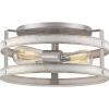 Progress Lighting Gulliver Collection 2-Light Whitewashed Farmhouse Flush Mount Ceiling Light, Galvanized, 6.50×14.37×14.37(Galvanized)