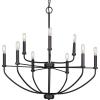 Progress Lighting Leyden Collection 5-Light Matte Black Farmhouse Chandelier Light, 20.00×22.38×22.38(Black)
