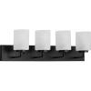 Progress Lighting Merry Collection 3-Light Etched Glass Brushed Nickel Transitional Bath Vanity Light(Black)