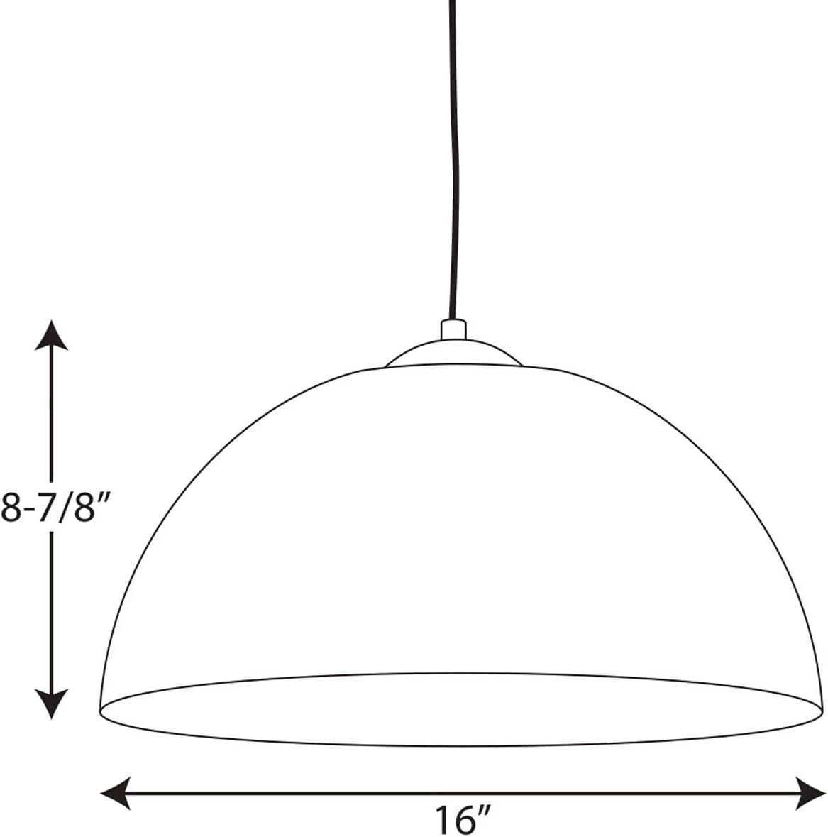 image:imageProgress Lighting 1LightPainted Silver Metal Shade Modern Pendant Light Dome LED Collection Indoor P53413030K9 WhiteBronze