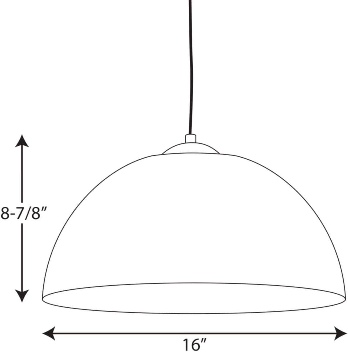 image:imageProgress Lighting 1LightPainted Silver Metal Shade Modern Pendant Light Dome LED Collection Indoor P53413030K9 WhiteGray