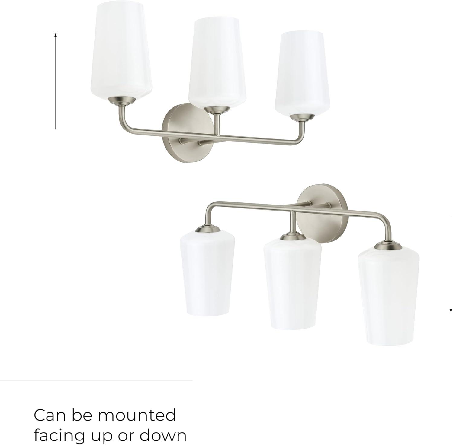 image:imageProgress Lighting Celino Collection ThreeLight Vanity Light with White Glass Shades