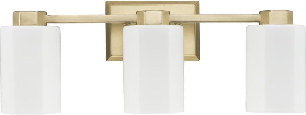 image:imageProgress Lighting Estrada 2237 in ThreeLight Brushed Gold Vanity Light with Opal Glass Shade