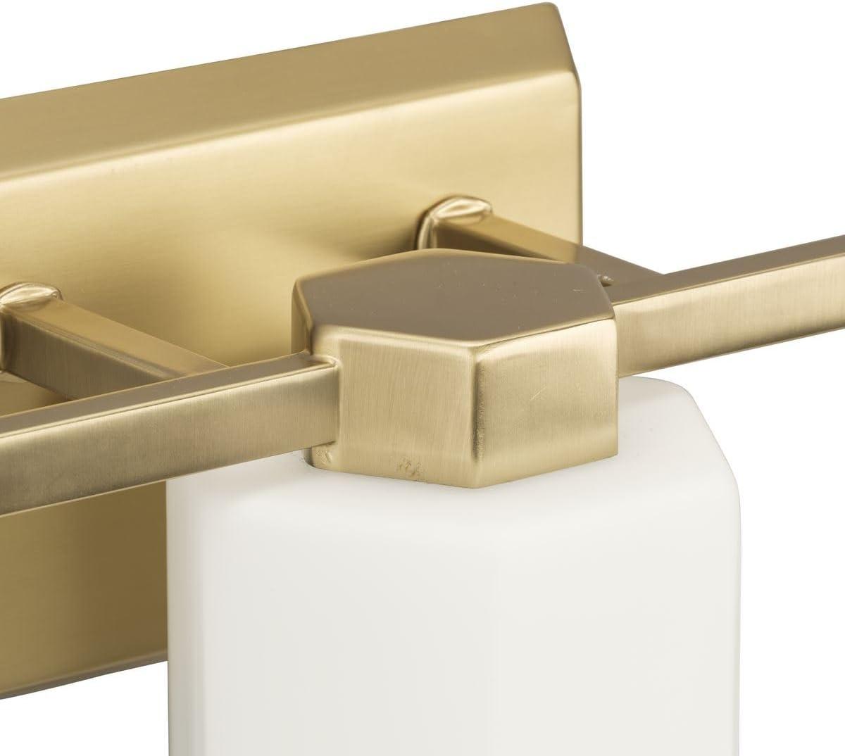 image:imageProgress Lighting Estrada 2237 in ThreeLight Brushed Gold Vanity Light with Opal Glass Shade