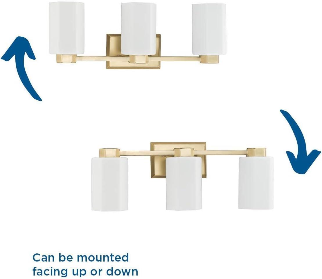 image:imageProgress Lighting Estrada 2237 in ThreeLight Brushed Gold Vanity Light with Opal Glass Shade