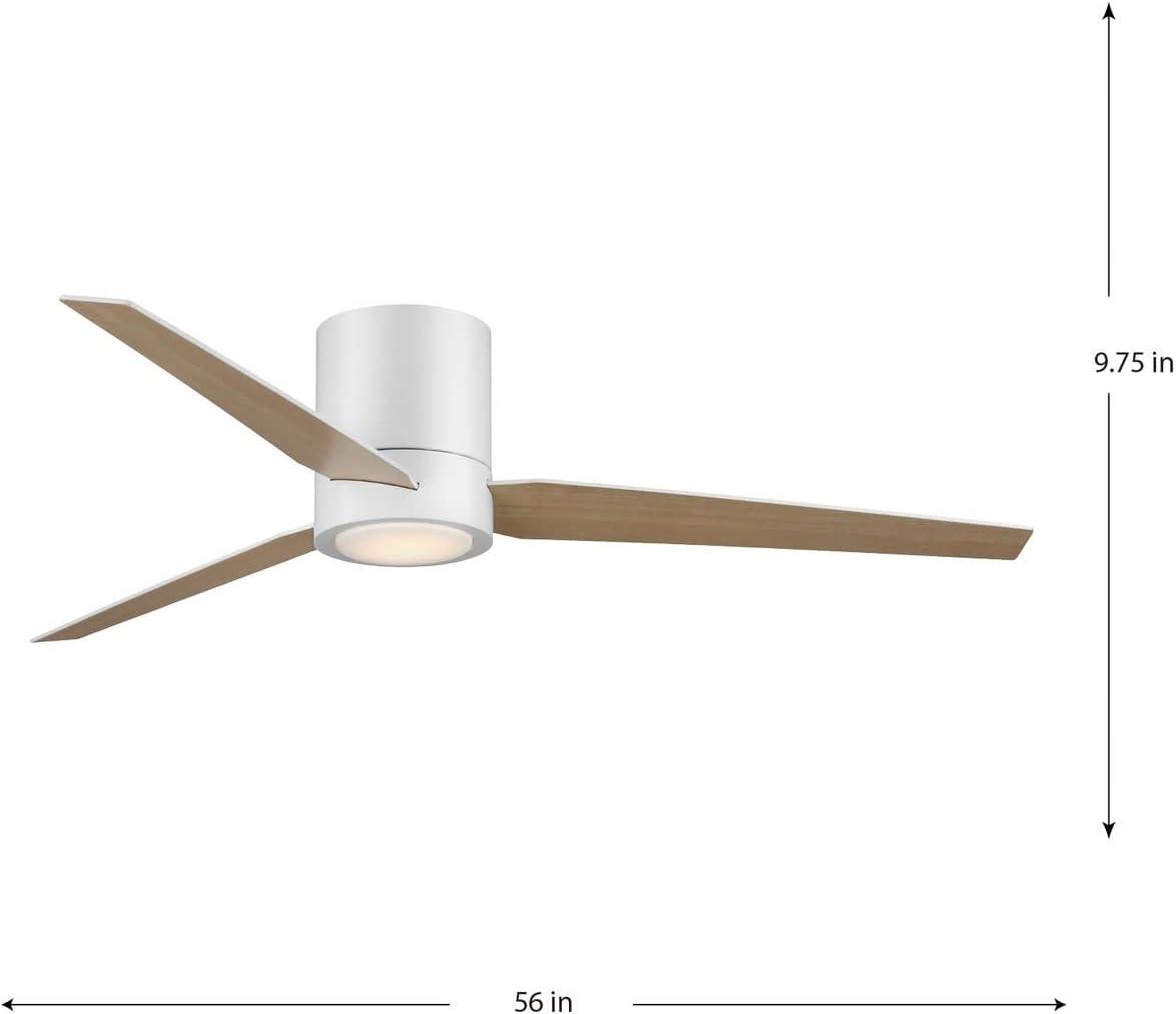 image:imageProgress Lighting P25882830K Braden MidCentury Modern Integrated LED Indoor Ceiling Fan Satin White with Light Kit and White Opal ShadeSatin White