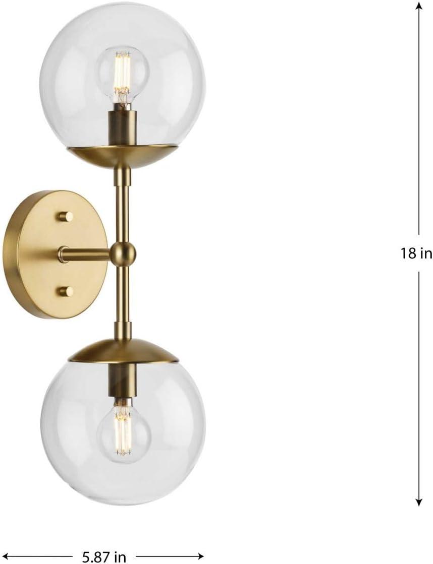 image:imageProgress Lighting P71011431M Atwell Collection 6 in TwoLight Matte Black MidCentury Modern Wall Sconce with Clear Glass ShadeBlack