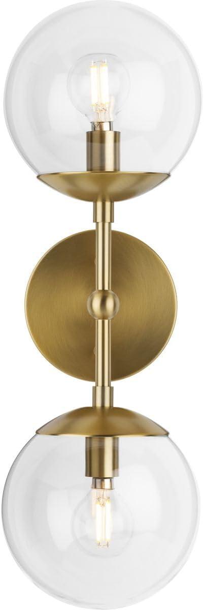 image:imageProgress Lighting P71011431M Atwell Collection 6 in TwoLight Matte Black MidCentury Modern Wall Sconce with Clear Glass ShadeBlack