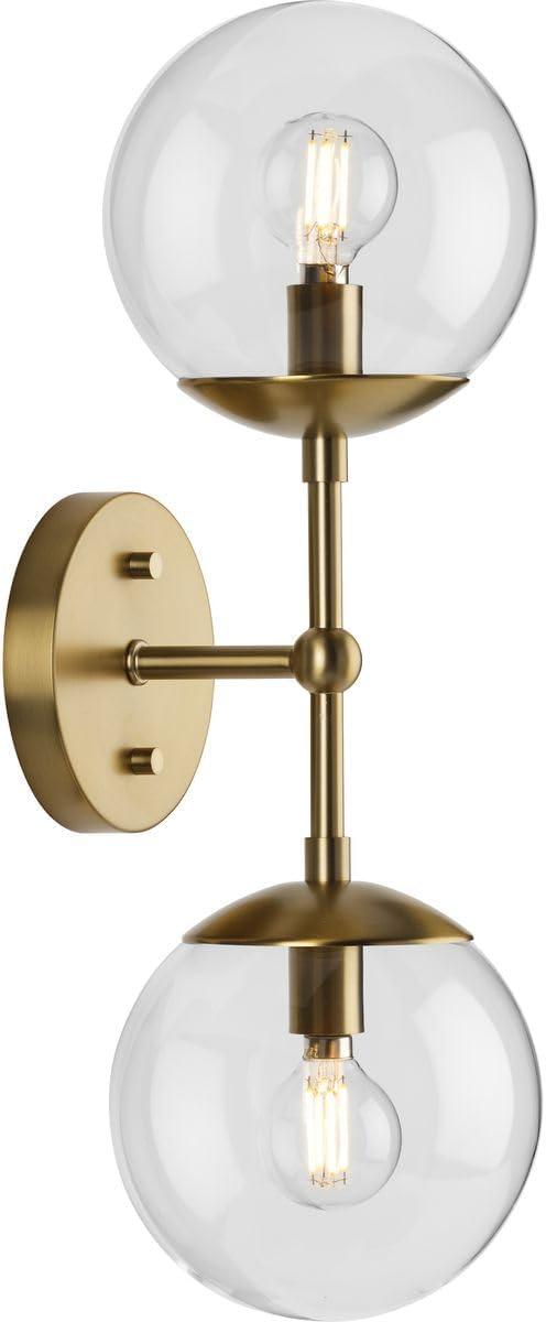 image:imageProgress Lighting P71011431M Atwell Collection 6 in TwoLight Matte Black MidCentury Modern Wall Sconce with Clear Glass ShadeBlack