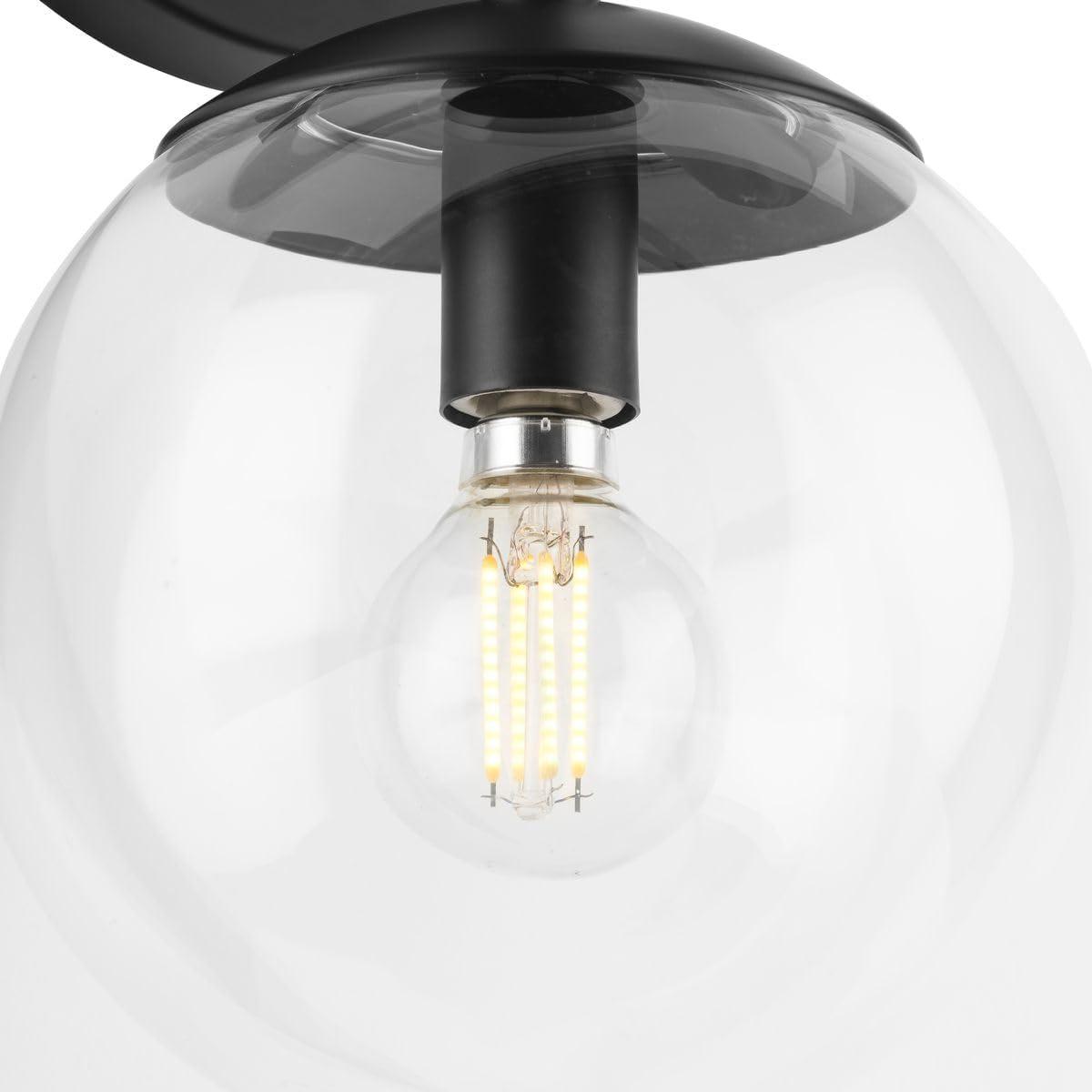 image:imageProgress Lighting P71011431M Atwell Collection 6 in TwoLight Matte Black MidCentury Modern Wall Sconce with Clear Glass ShadeBrushed Bronze