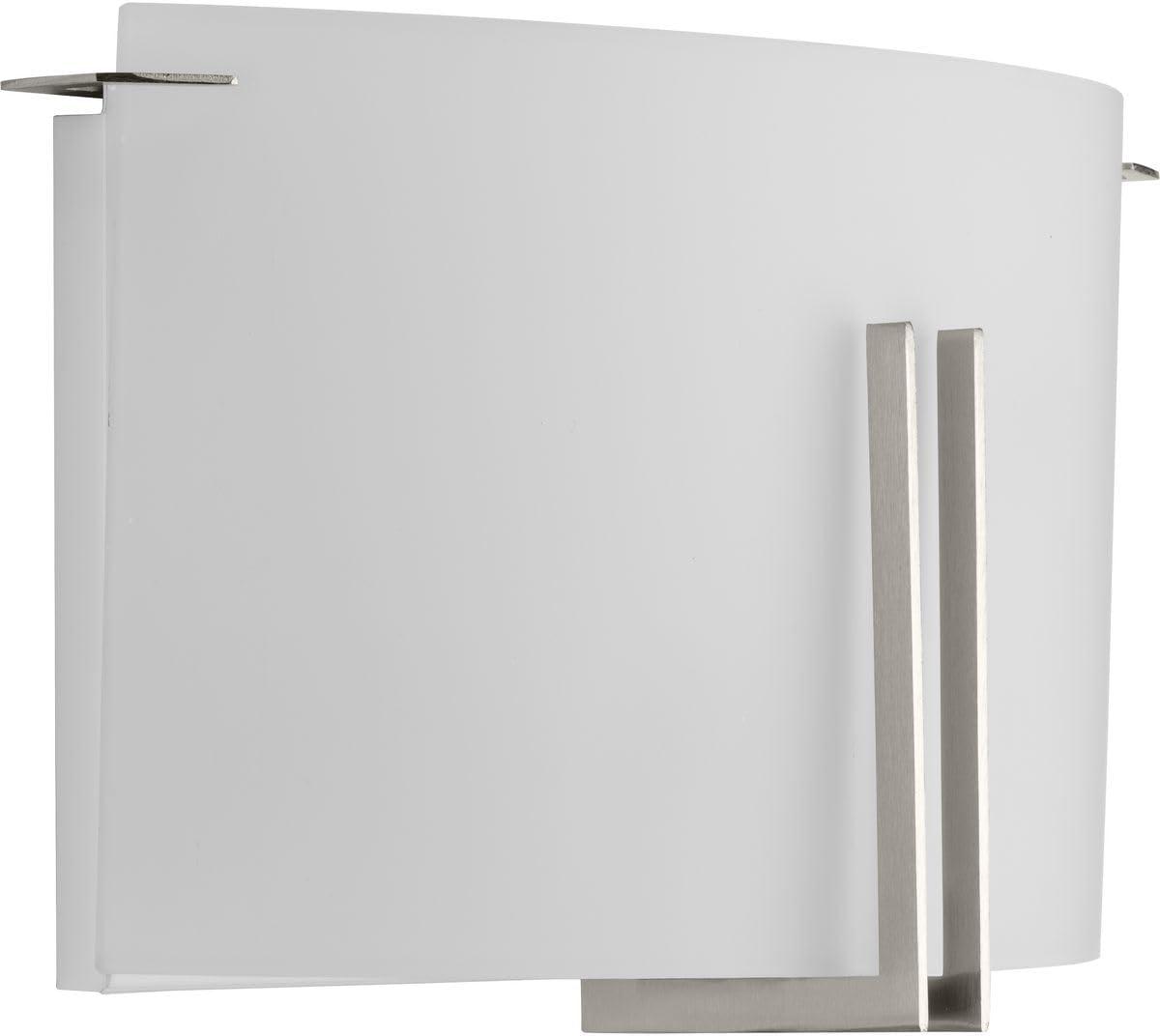 image:imageProgress Lighting P710118009 Modern Glass Sconce 12 in TwoLight Brushed Nickel Wall Sconce with Etched Glass Shade