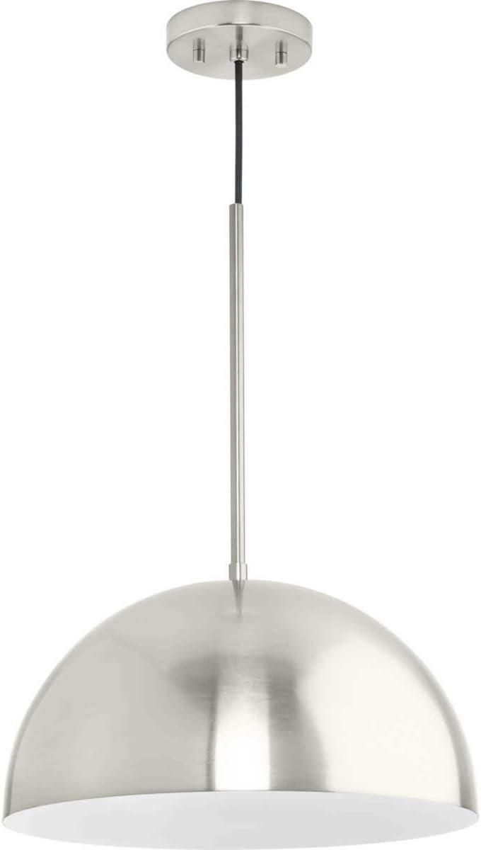 image:imageProgress Lighting Perimeter Collection OneLight Brushed Gold MidCentury Modern Pendant with Metal Shade P500379191Brushed Nickel