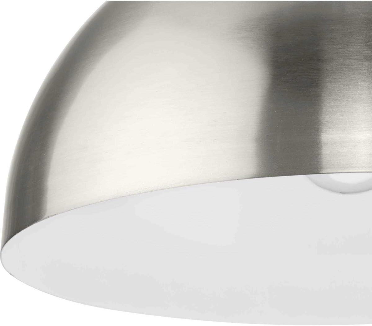 image:imageProgress Lighting Perimeter Collection OneLight Brushed Gold MidCentury Modern Pendant with Metal Shade P500379191Brushed Nickel