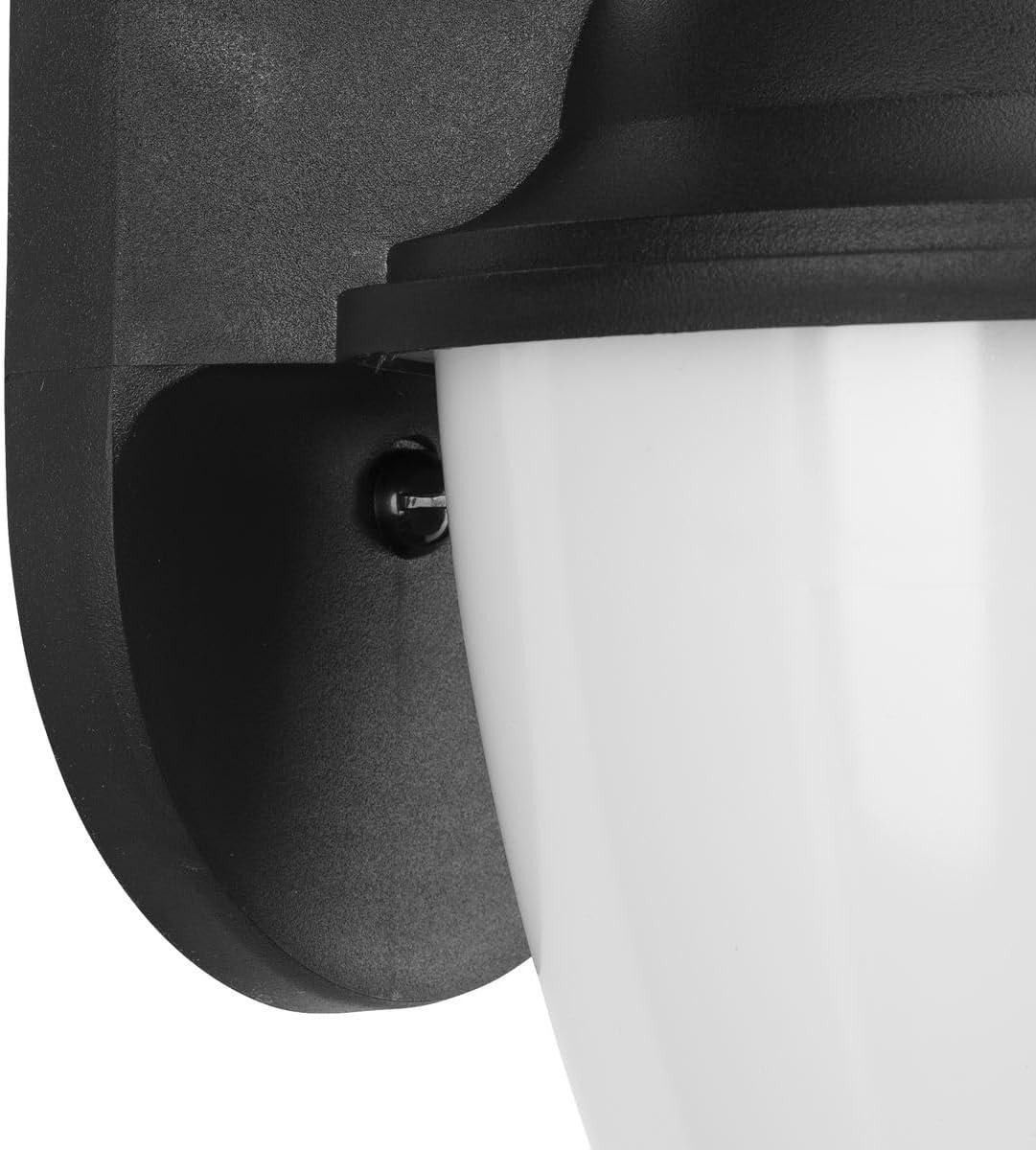 image:imageProgress Lighting Polycarbonate Outdoor 1Light White Acrylic Shade Traditional Outdoor Wall Lantern Light Textured BlackBlack