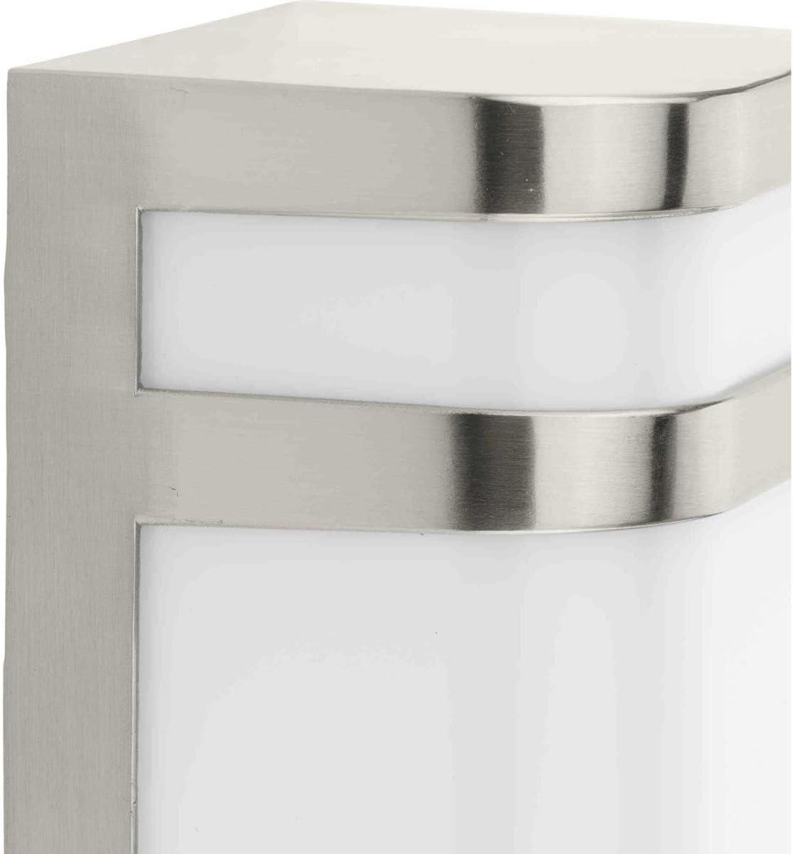 image:imageProgress Lighting Valera LED Collection 1Light Matte White Acrylic Shade Modern Outdoor Medium Wall Lantern Light Brushed NickelNickel