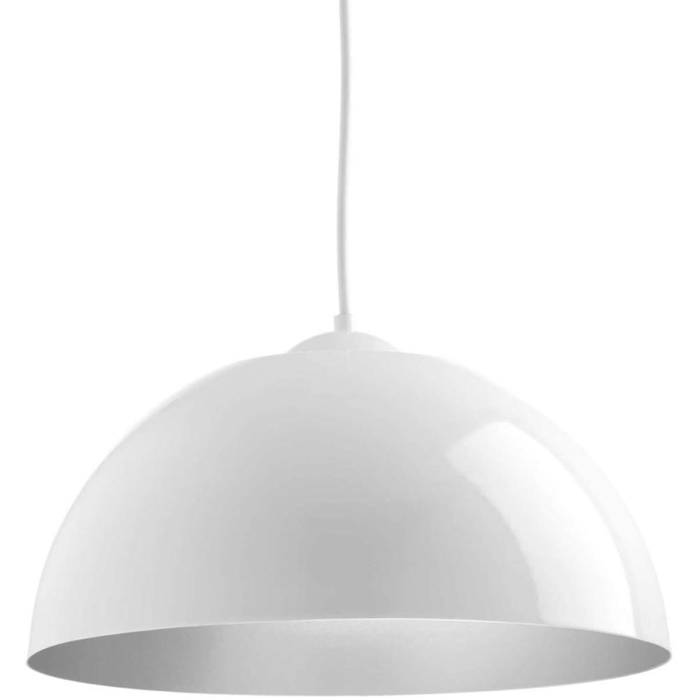 image:imageProgress Lighting 1LightPainted Silver Metal Shade Modern Pendant Light Dome LED Collection Indoor P53413030K9 WhiteWhite