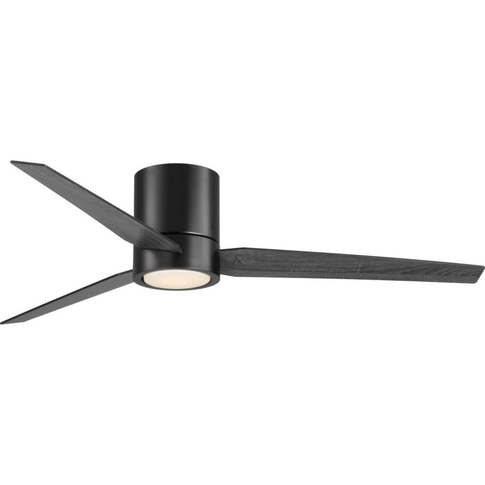 image:imageProgress Lighting P25882830K Braden MidCentury Modern Integrated LED Indoor Ceiling Fan Satin White with Light Kit and White Opal ShadeMatte Black