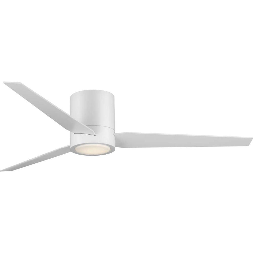 image:imageProgress Lighting P25882830K Braden MidCentury Modern Integrated LED Indoor Ceiling Fan Satin White with Light Kit and White Opal ShadeSatin White